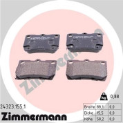 Zimmermann | Bremsbelagsatz, Scheibenbremse | 24323.155.1