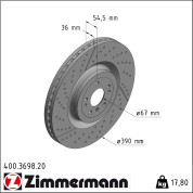 Zimmermann | Bremsscheibe | 400.3698.20