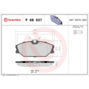 Brembo | Bremsbelagsatz, Scheibenbremse | P 68 027