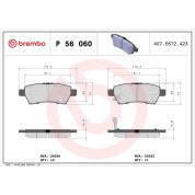 Brembo | Bremsbelagsatz, Scheibenbremse | P 56 060