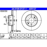 ATE | Bremsscheibe | 24.0109-0137.1