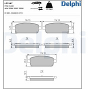 Delphi | Bremsbelagsatz, Scheibenbremse | LP2167