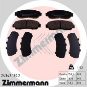 Zimmermann | Bremsbelagsatz, Scheibenbremse | 24342.180.2