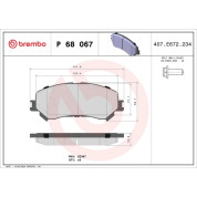 Brembo | Bremsbelagsatz, Scheibenbremse | P 68 067