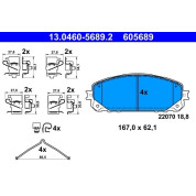 ATE | Bremsbelagsatz, Scheibenbremse | 13.0460-5689.2