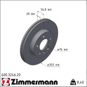 Zimmermann | Bremsscheibe | 600.3246.20