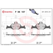 Brembo | Bremsbelagsatz, Scheibenbremse | P 06 107