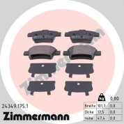 Zimmermann | Bremsbelagsatz, Scheibenbremse | 24349.175.1