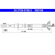 ATE | Seilzug, Kupplungsbetätigung | 24.3728-0108.2