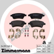 Zimmermann | Bremsbelagsatz, Scheibenbremse | 24391.160.2