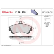 Brembo | Bremsbelagsatz, Scheibenbremse | P 50 055