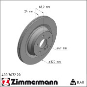 Zimmermann | Bremsscheibe | 400.3672.20