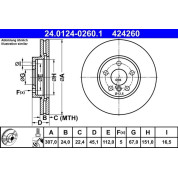 ATE | Bremsscheibe | 24.0124-0260.1