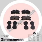 Zimmermann | Bremsbelagsatz, Scheibenbremse | 24013.155.1