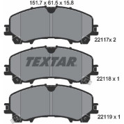 Textar | Bremsbelagsatz, Scheibenbremse | 2211701