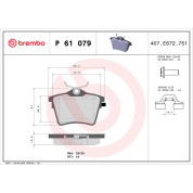 Brembo | Bremsbelagsatz, Scheibenbremse | P 61 079