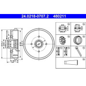 ATE | Bremstrommel | 24.0218-0707.2