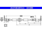 ATE | Bremsschlauch | 24.5140-0514.3