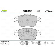 Valeo | Bremsbelagsatz, Scheibenbremse | 302099