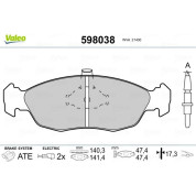 Valeo | Bremsbelagsatz, Scheibenbremse | 598038