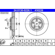 ATE | Bremsscheibe | 24.0130-0226.1