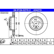 ATE | Bremsscheibe | 24.0124-0219.2