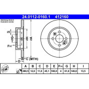 ATE | Bremsscheibe | 24.0112-0160.1