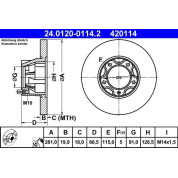 ATE | Bremsscheibe | 24.0120-0114.2