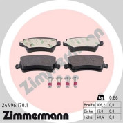 Zimmermann | Bremsbelagsatz, Scheibenbremse | 24496.170.1