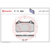 Brembo | Bremsbelagsatz, Scheibenbremse | P 11 024