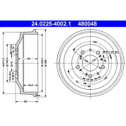ATE | Bremstrommel | 24.0225-4002.1