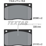 Textar | Bremsbelagsatz, Scheibenbremse | 2038002