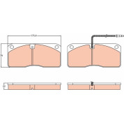TRW | Bremsbelagsatz, Scheibenbremse | GDB5057