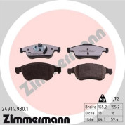 Zimmermann | Bremsbelagsatz, Scheibenbremse | 24914.980.1