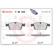 Brembo | Bremsbelagsatz, Scheibenbremse | P 86 026