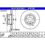ATE | Bremsscheibe | 24.0118-0105.1