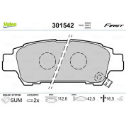 Valeo | Bremsbelagsatz, Scheibenbremse | 301542