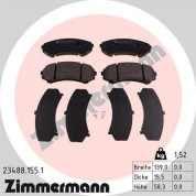 Zimmermann | Bremsbelagsatz, Scheibenbremse | 23488.155.1