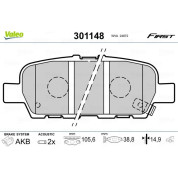 Valeo | Bremsbelagsatz, Scheibenbremse | 301148