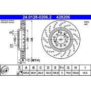 ATE | Bremsscheibe | 24.0128-0206.2