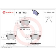 Brembo | Bremsbelagsatz, Scheibenbremse | P 28 072