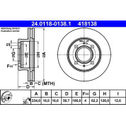 ATE | Bremsscheibe | 24.0118-0138.1