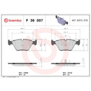 Brembo | Bremsbelagsatz, Scheibenbremse | P 36 007