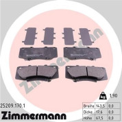 Zimmermann | Bremsbelagsatz, Scheibenbremse | 25209.170.1