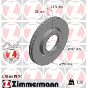 Zimmermann | Bremsscheibe | 470.6619.20