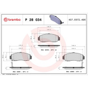 Brembo | Bremsbelagsatz, Scheibenbremse | P 28 034