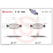 Brembo | Bremsbelagsatz, Scheibenbremse | P 61 054