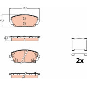TRW | Bremsbelagsatz, Scheibenbremse | GDB2160