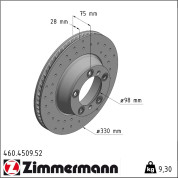 Zimmermann | Bremsscheibe | 460.4509.52