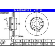 ATE | Bremsscheibe | 24.0125-0131.1